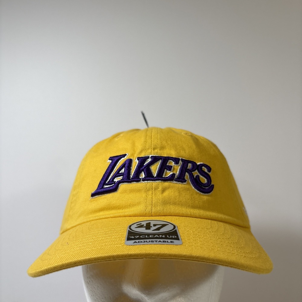 '47 Clean Up Los Angeles Lakers‎ Yellow NBA Strap Back Dad Hat NEW